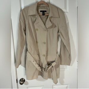 NY&Co khaki tan trench coat jacket large NWOT
